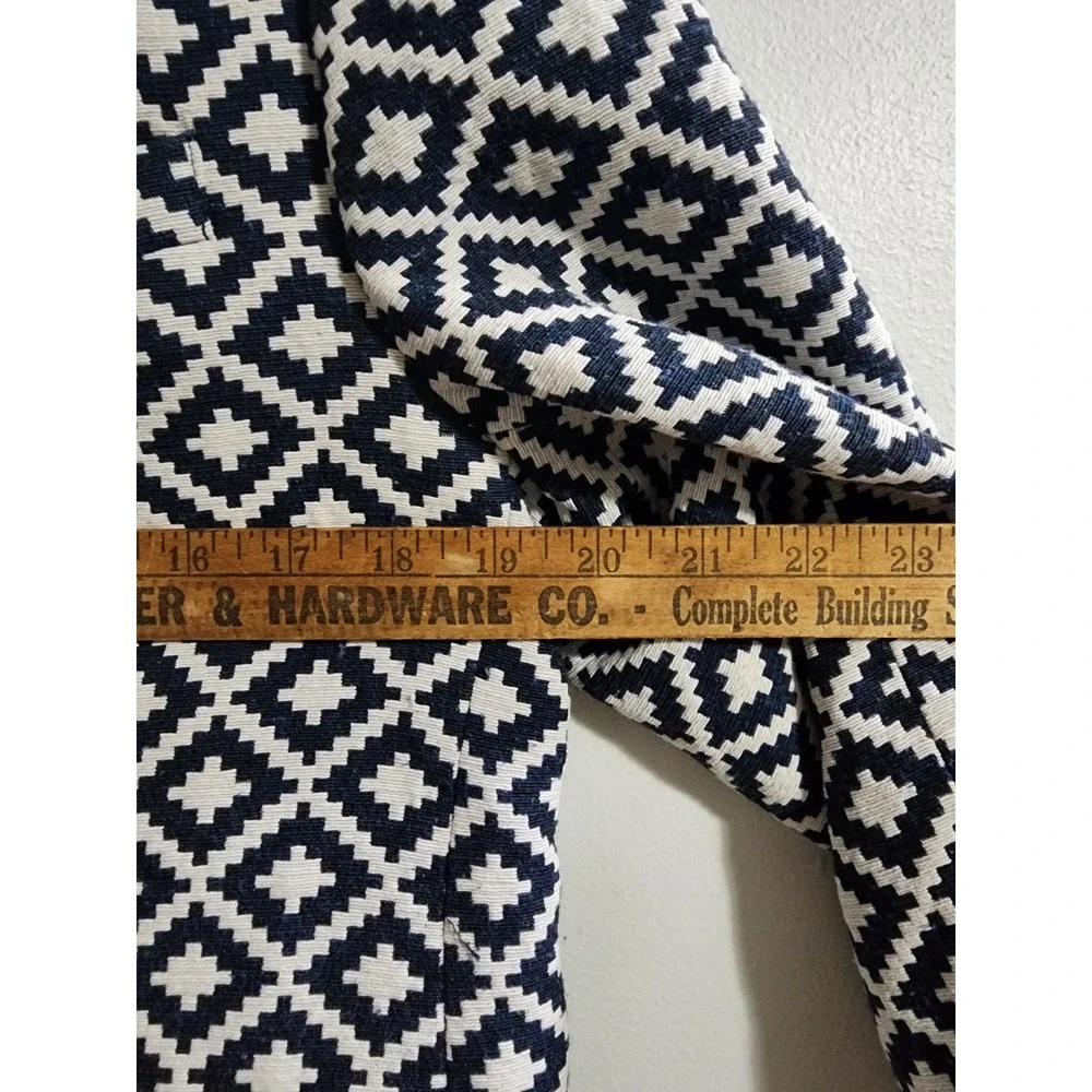 Elie Balleh Milano Italy Urben Blazer Mens M 38-40 Navy Geometric UEBBW2061-1 - Picture 5 of 9